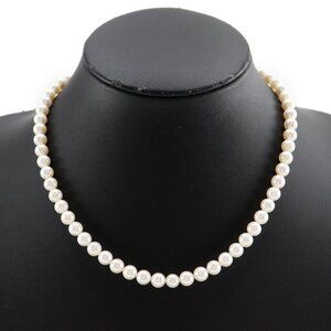 Pearl Necklace Earing set6.5～7.0ｍｍ Pearl/14 white gold/Silver 30.2g ...